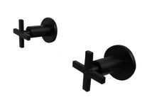 Mezclador Ducha 8" manija cruceta plana negro