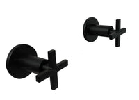 Mezclador Ducha 8" manija cruceta plana negro