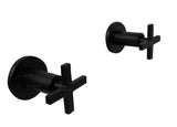 Mezclador Ducha 8" manija cruceta plana negro