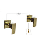 Mezclador Ducha 8" Manijas cuadradas Dorado