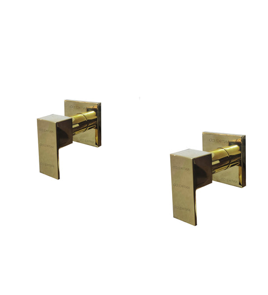 Mezclador Ducha 8" Manijas cuadradas Dorado