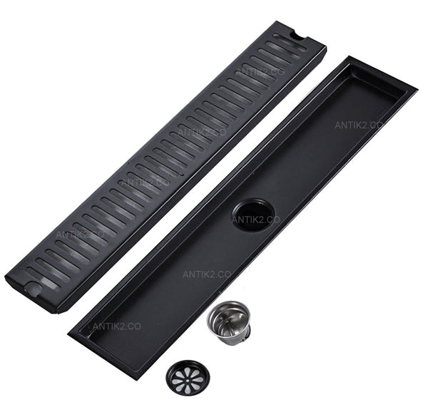 Rejilla piso rectangular  80cm negra