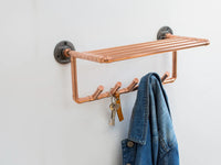 Repisa con perchas cobre natural