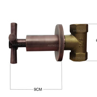 Registro Cruceta y ducha 25cm Cobre antiguo