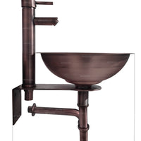 Kit lavamanos Vintage 38cm Cobre Antiguo Soporte a Pared