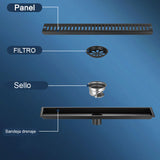 Rejilla piso rectangular  60cm negra