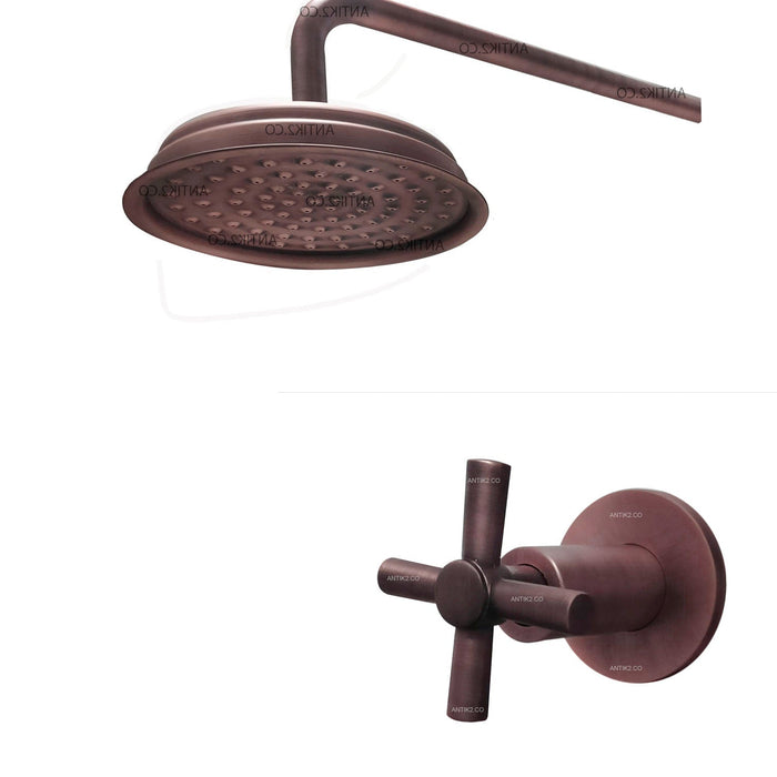 Registro Cruceta y ducha 25cm Cobre antiguo