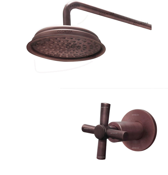 Registro Cruceta y ducha 30cm Cobre antiguo