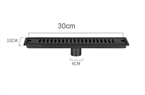 Rejilla piso rectangular Negra 30cm