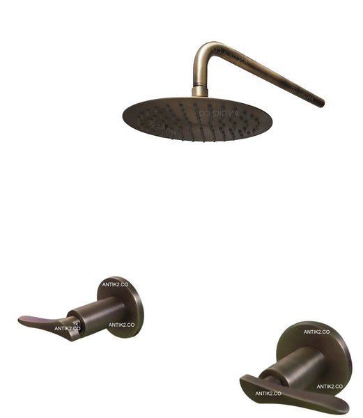Set Mezclador Ducha  + Ducha 20cm  Bronce antiguo