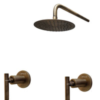 Set Mezclador + Ducha 30cm  Bronce antiguo