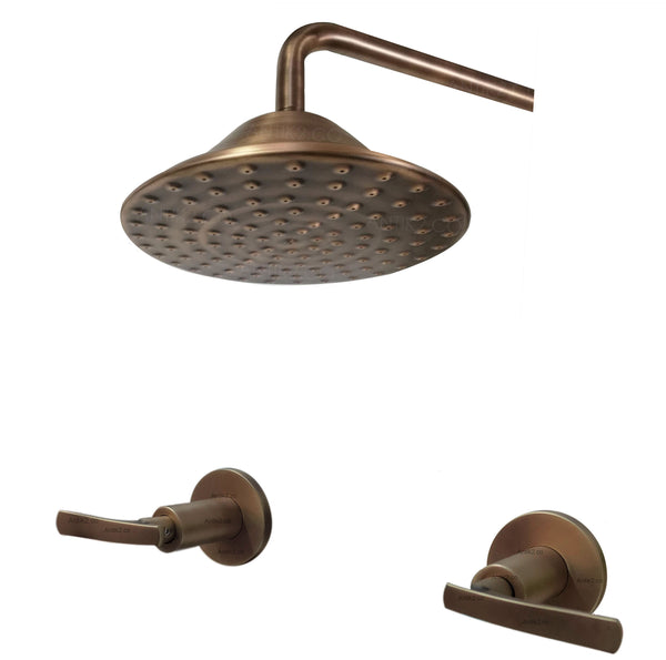 Set Mezclador vintage  + Ducha 20cm  Bronce antiguo
