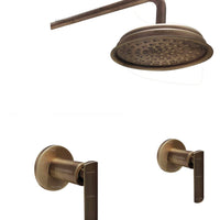 Mezclador vintage Bronce Antiguo + Ducha 30cm