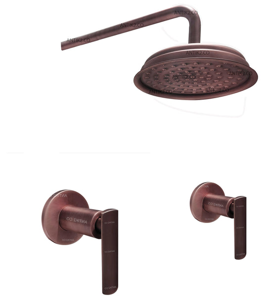 Mezclador vintage Cobre Antiguo + Ducha 30cm
