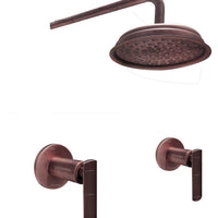 Mezclador vintage Cobre Antiguo + Ducha 25cm