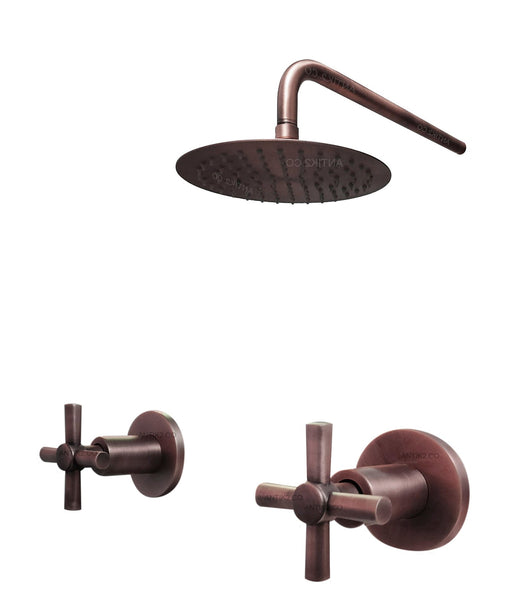 Mezclador vintage Cobre Antiguo + Ducha 25cm