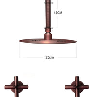 Mezclador  Cobre Antiguo + Ducha a techo 25cm