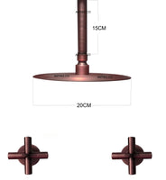 Mezclador  Cobre Antiguo + Ducha a techo 20cm