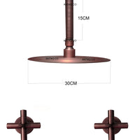 Mezclador  Cobre Antiguo + Ducha a techo 30cm