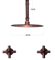 Mezclador  Cobre Antiguo + Ducha a techo 30cm