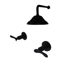 Mezclador Palanca Vintage  Negro + Ducha 20cm