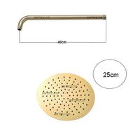 Mezclador ducha dorado + 25cm