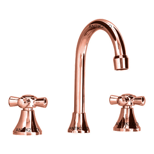 Griferia mezclador Lavamanos Cuello alto Oro rosa 8"