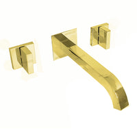 Mezclador Lavamanos Cuadrado de  pared Dorado