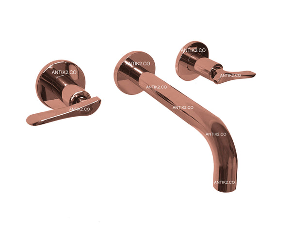 Mezclador lavamanos de  pared Oro rosa