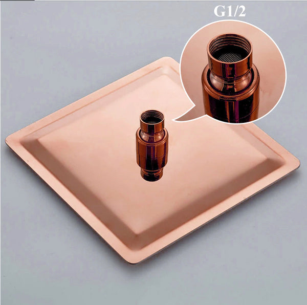 Mezclador   Oro Rosa + Ducha 20x20cm