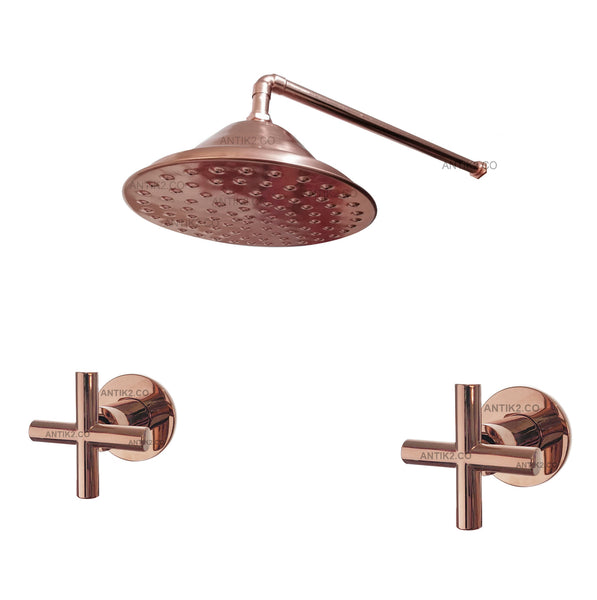Mezclador   vintage Oro Rosa + Ducha 30