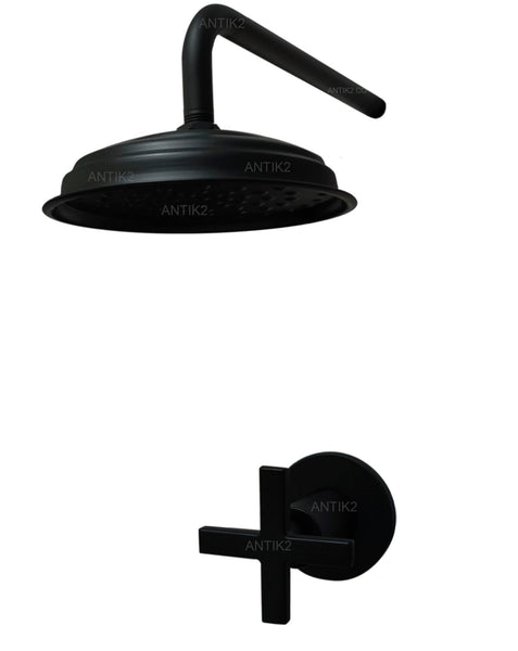 Registro vintage  negro + Ducha 20cm