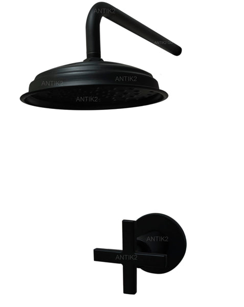 Registro vintage  negro + Ducha 30cm