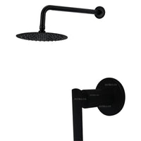 Registro Cuadrado negro + Ducha 20cm