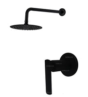 Registro Cuadrado negro + Ducha 25cm