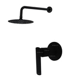 Registro Cuadrado negro + Ducha 25cm