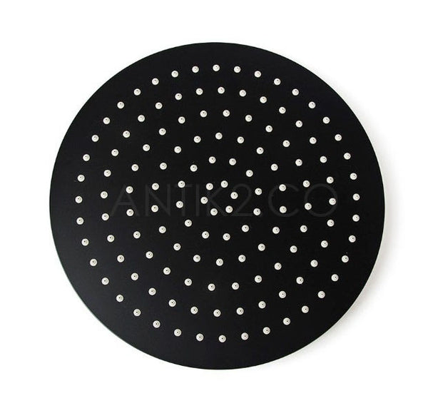 Registro Cuadrado negro + Ducha 20cm