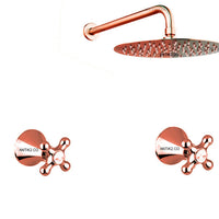 Mezclador Oro rosa + Ducha  30cm