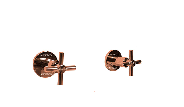 Mezclador Ducha 8"  Cruceta Oro Rosa