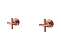 Mezclador Ducha 8" Manija Cruceta Oro Rosa