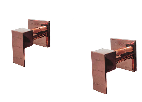 Mezclador Ducha 8" Manijas cuadradas Oro Rosa