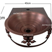 Lavamanos 40cm + Griferia y Desagues Cobre Antiguo