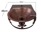 Lavamanos 40cm + Griferia y Desagues Cobre Antiguo