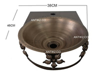 Lavamanos 38cm + Griferia y Desagues Bronce Antiguo