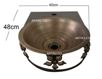 Lavamanos 40cm + Griferia y Desagues Bronce Antiguo