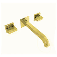Mezclador Lavamanos Cuadrado de  pared Dorado