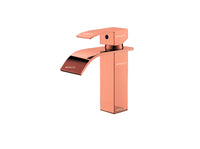 Griferia  Lavamanos Cascada Baja Oro rosa