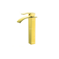 Mezclador Lavamanos Cascada  Alto Dorado