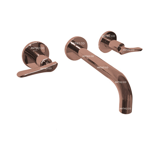 Mezclador lavamanos de  pared Oro rosa