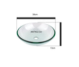 Set lavamanos 38cm Transparente + Grifería Dorada